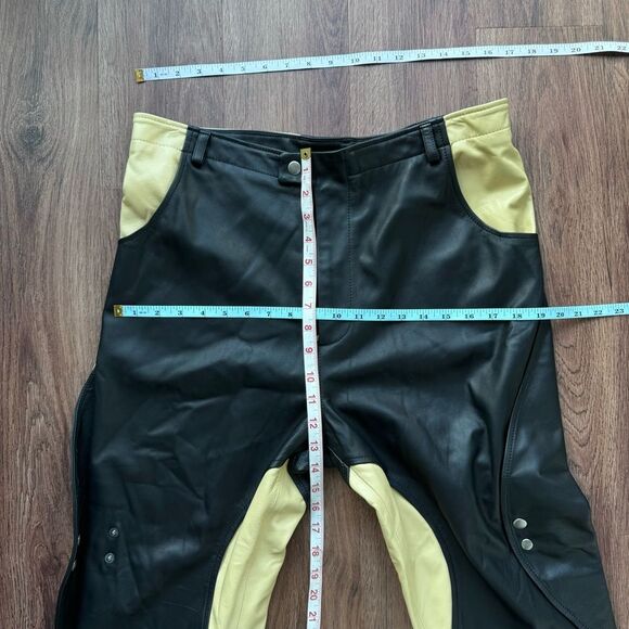 Head of State Black Genuine Leather Motorcycle lyabo Pants 34 - Picture 14 of 16